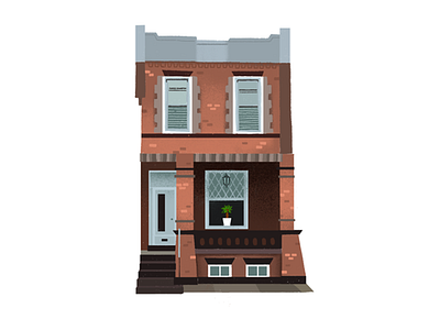 South Philly city home house illustration ipad philadelphia philly procreate row home row house