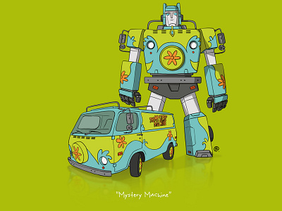 If They Could Transform - Mystery Machine 80s cars cartoons mysterymachine popculture retro robots scobbydoo series transformers