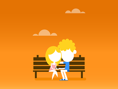 Cute Couple. character couple friends illustration