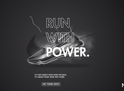 Nike - social media post ad (dark theme design) advertising branding design digital marketing footwear graphic design logo sportswear