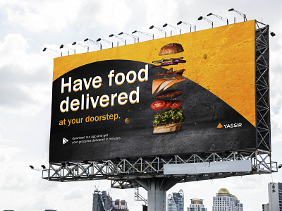 Yassir - delivery service advert 2d advert billboard design branding design digital marketing food delivery graphic design