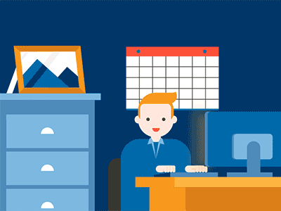 Mini clip from an animated video animation calendar graphic monitor motion office vector