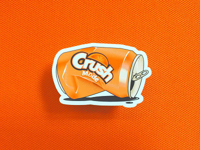 Crush Mode Sticker can crush orange crushing drink orange pop soda
