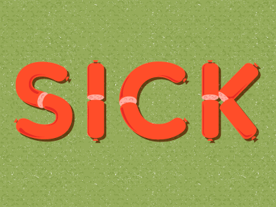 Sick of Sausage bbq sausage sick summer typography