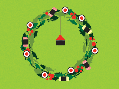 Fishy holiday (killed) christmas holiday japanese sushi wreaths