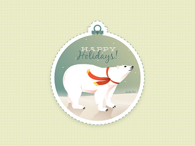 Happy Holidays! christmas ornament polar bear postcard