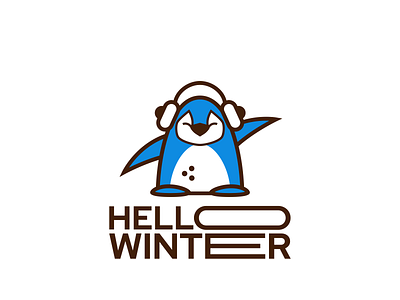 Four seasons series: Winter Penguin design graphic design illustration typography vector