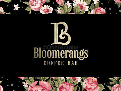 Bloomerangs bakery bar braindidentity brand coffee flower gold logo luxury restaurant wip