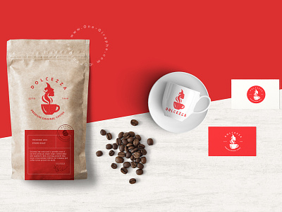 Dolcezza branding coffee logo red shop sweet