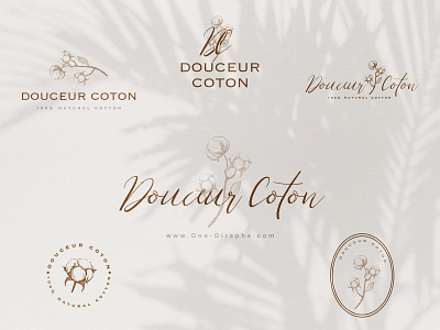 Douceur Coton calligraphy cotton cute designer feminine flower logo logodesign minimalist sweet