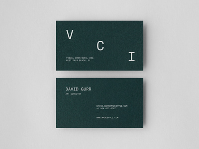 VCI Business Card Design branding business card foil stamped grilli type gt america identity design lunch press print stationery swiss typographic white foil