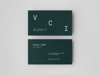 VCI Business Card Design branding business card foil stamped grilli type gt america identity design lunch press print stationery swiss typographic white foil