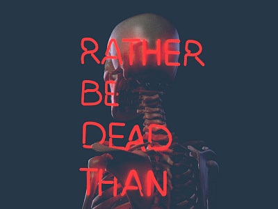 For Kurt 3d death design graphic design kurt cobain lighting neon signage skeleton typography utoka