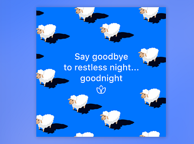 Banner for Mindfullness App banner blue dream illustration ram relax sleep white