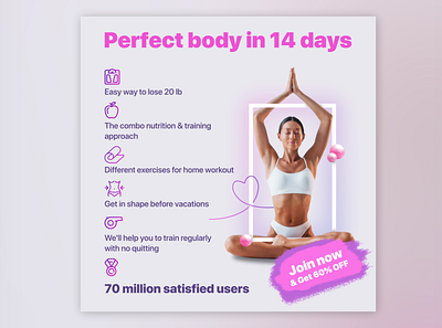 Banner for Healthy App advice banner fitness girl health icon yoga