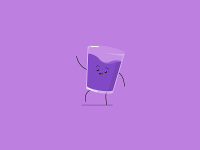Smiling glass big eyes eyebrows face glare glass juice minimalism purple shadow smile subject tongue