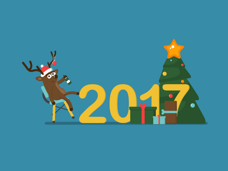 Christmas deer 2017 animal bytulka champagne christmas tree deer gifts hyphae minimalism new year rzhdestvo