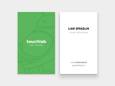 touchlab Business Cards android business card design networking physical print