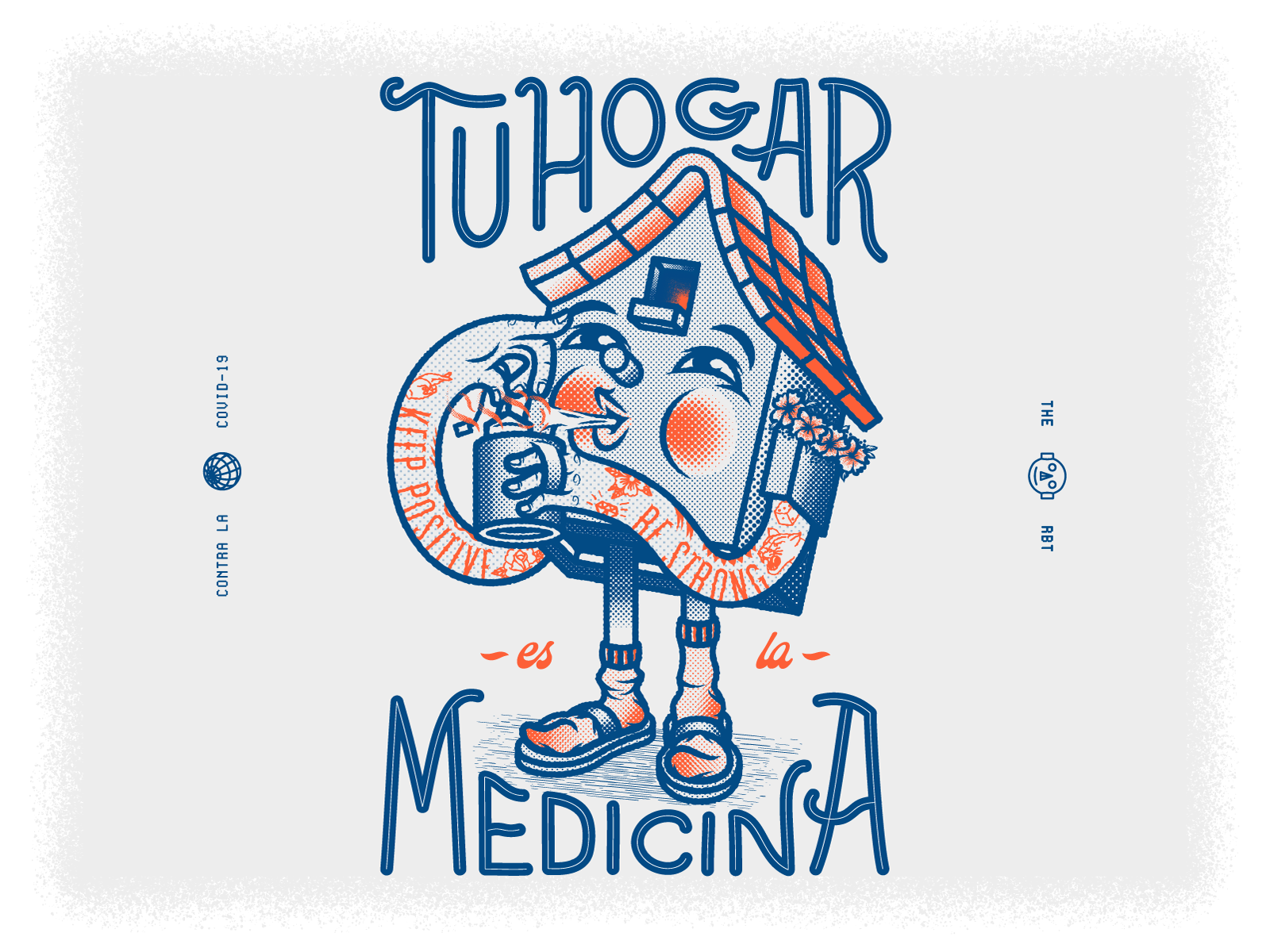 Tú hogar es la Medicina character design covid19 home illustration stay safe stayhome theroboto type typography