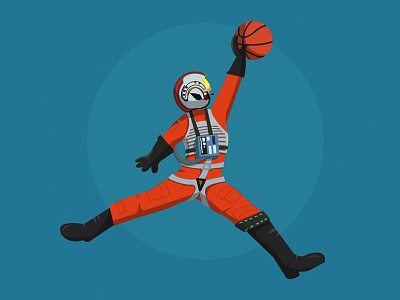 Air Luke basketball blue illustration michael jordan orange star wars