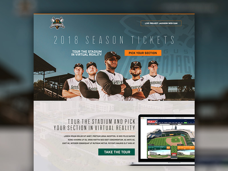 Landing Page Mockup mockup baseball landing page website