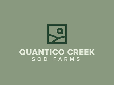 QC Sod Farms Logo badge brand brand design grass icon illustration letters lockup logo mark sod