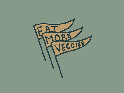 Eat More Veggies Illustration badge banner brand design element flag icon illustration letters type veg veggies