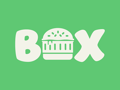 Green Box Logo Detail badge burger container food icon letters logo logotype restaurant restaurant branding shipping box
