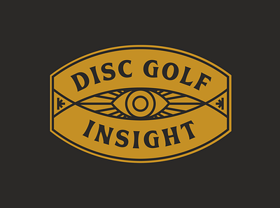 Disc Golf Insight Badge badge disc golf eye icon illustration line logobranding