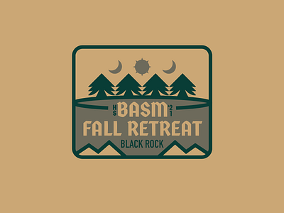 Fall Retreat Badge autumn badge branding fall illustration logo nature retreat trees