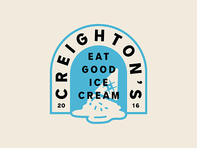 Eat Good Ice Cream Badge apparel badge creamery ice cream icon illustration line logo merch shirt shop
