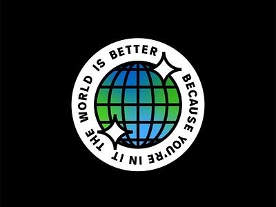 The World Is Better Stamp badge disc golf gradient icon illustration logo pma positivity stampp world