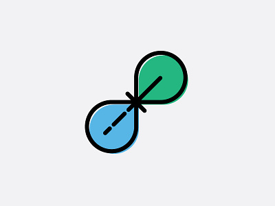 Infinity & Beyond blue buzz green icon identity line logo