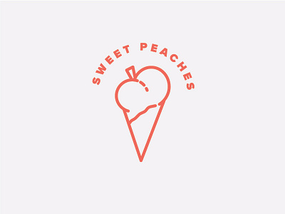 Sweet Peaches Ice Cream Parlor creative south food georgia ice cream icon illustration line logo peach