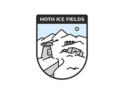 Hoth Ice Fields Park Badge badge hoth icon illustration national parks outline park star star wars vector wars