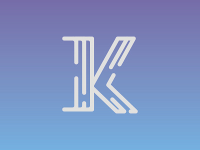 The Letter K exploration gradient icon k letter line logo shape wip