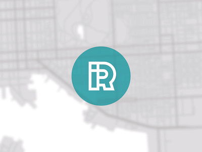 R - Dot badge city icon letter lines logo mark r wip