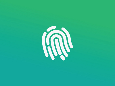 Identity Mark fingerprint gradient icon identity line logo mark simple