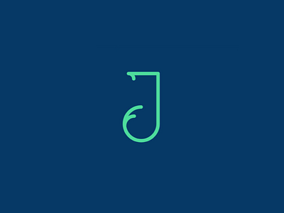 J Mark badge icon letter line logo type