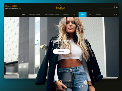 UI concept for Florian London blue and black fashion flat design flat ui hand bags ui design webdesign