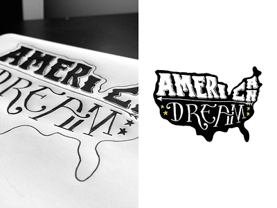 American Dream america american dream hand lettering lettering sketch typography usa