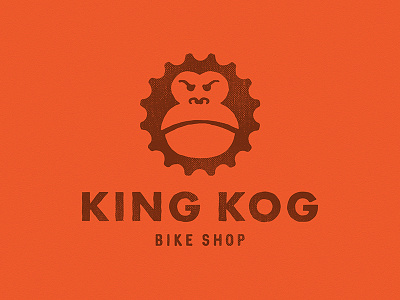 King Kog Logo animal bike shop branding gorilla logo texture
