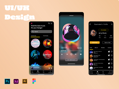 Music App Design app design graphic design ui ux