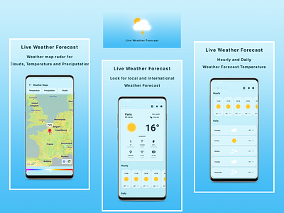 Weather App app branding design graphic design typography ui ux