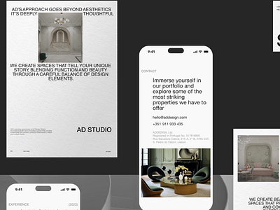 Elegant web design for interiors 3d branding clean hero saas startup typography ui ux webdesign