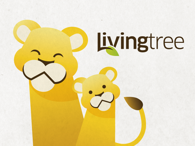 LivingTree Branding logo branding tree lion illustration kids family