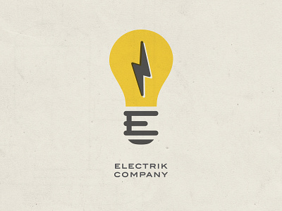 Electrik Company Logo Retro bolt branding company electric light bulb logo retro