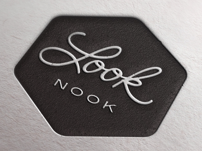 LookNook brand branding interior design letterpress logo