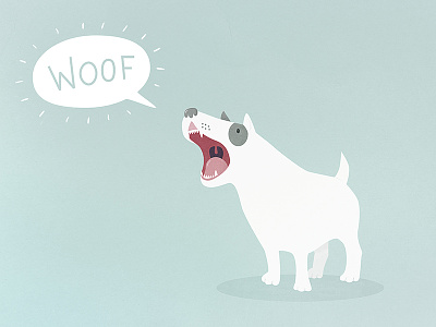 Loud dog bark digital dog illustration woof