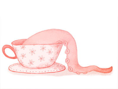 Teaparty digital drawing illustration
